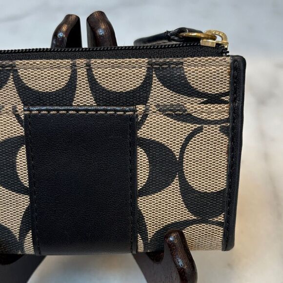 Coach  North South Leather Striped Cardholder Keychain - Picture 6 of 15